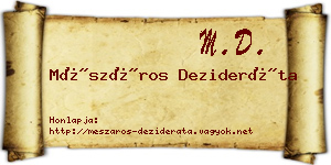 Mészáros Dezideráta névjegykártya