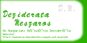 deziderata meszaros business card